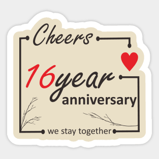 16 Year Anniversary Sticker